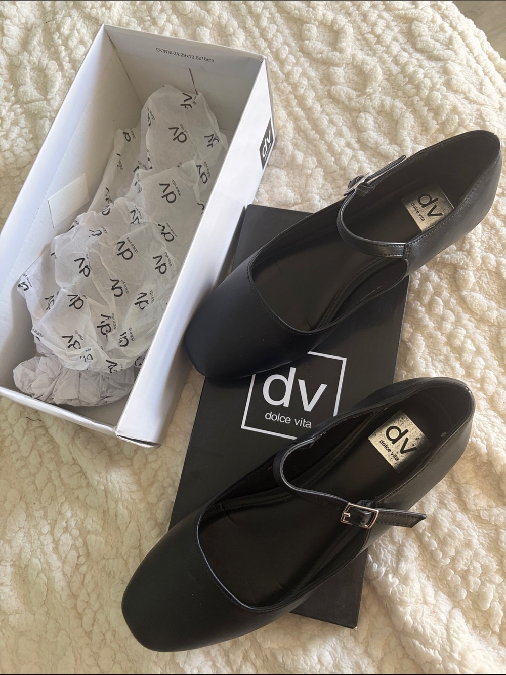 Dolce Vita Black Mary Jane Flats with Ankle Strap